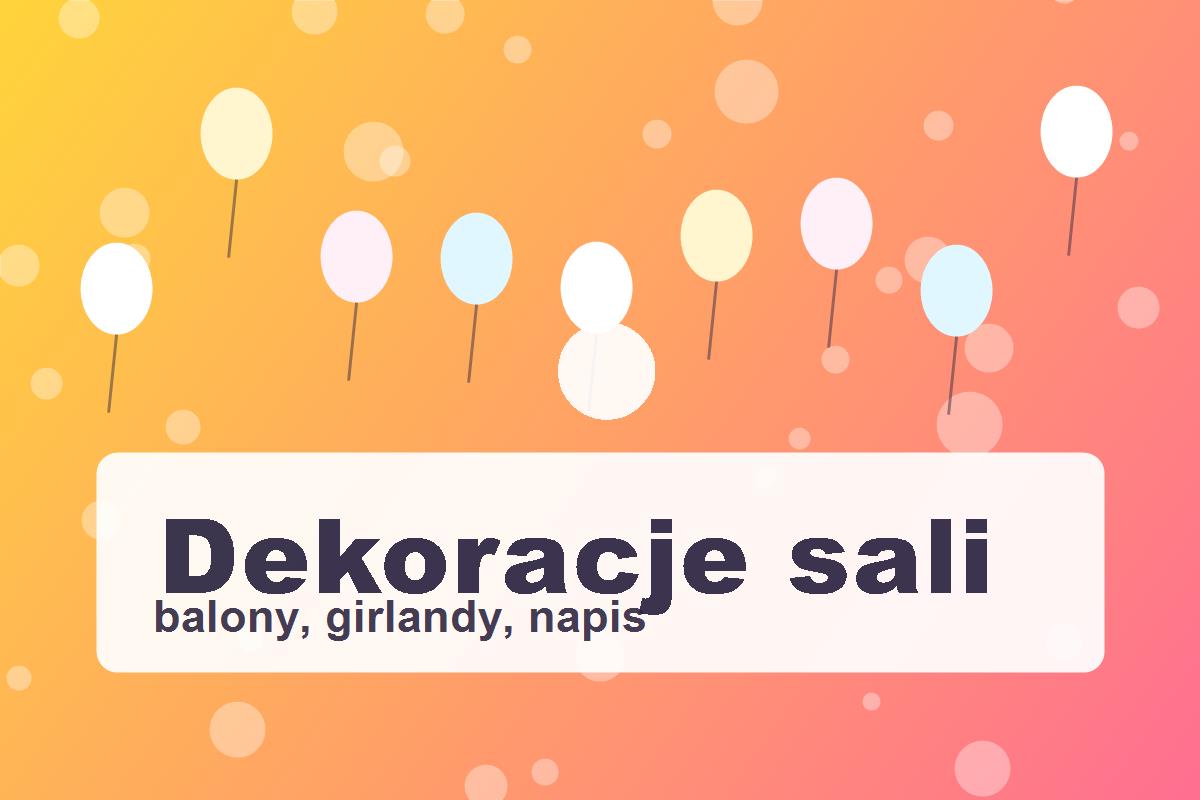 Kolorowe dekoracje sali urodzinowej